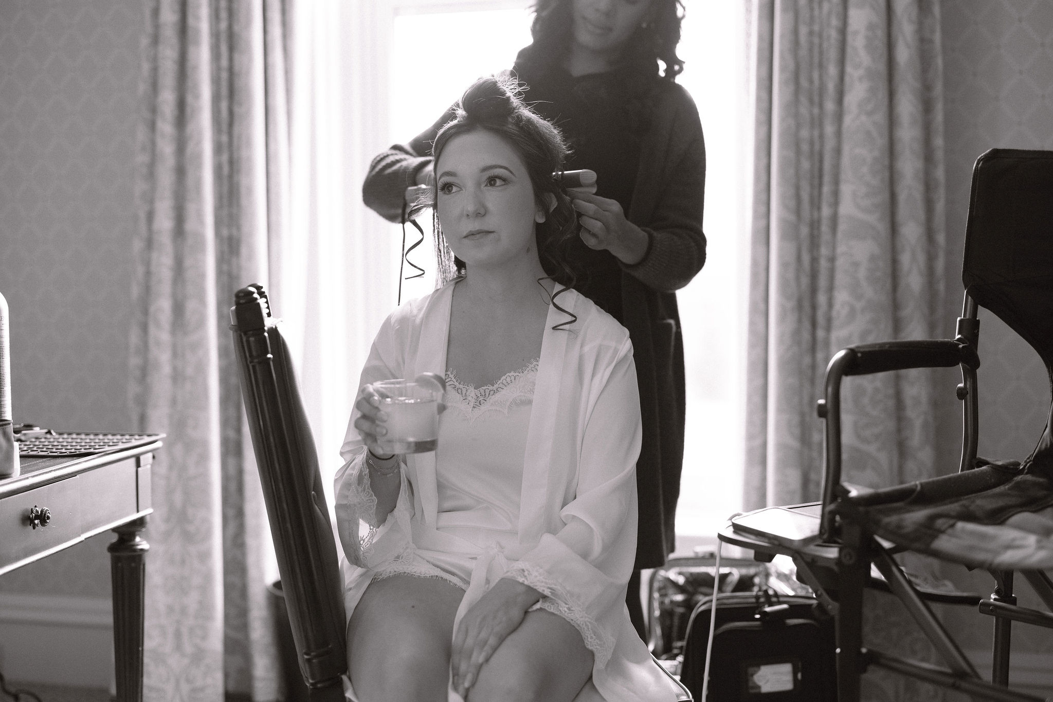 Getting ready at the capital hotel honeymoon suite