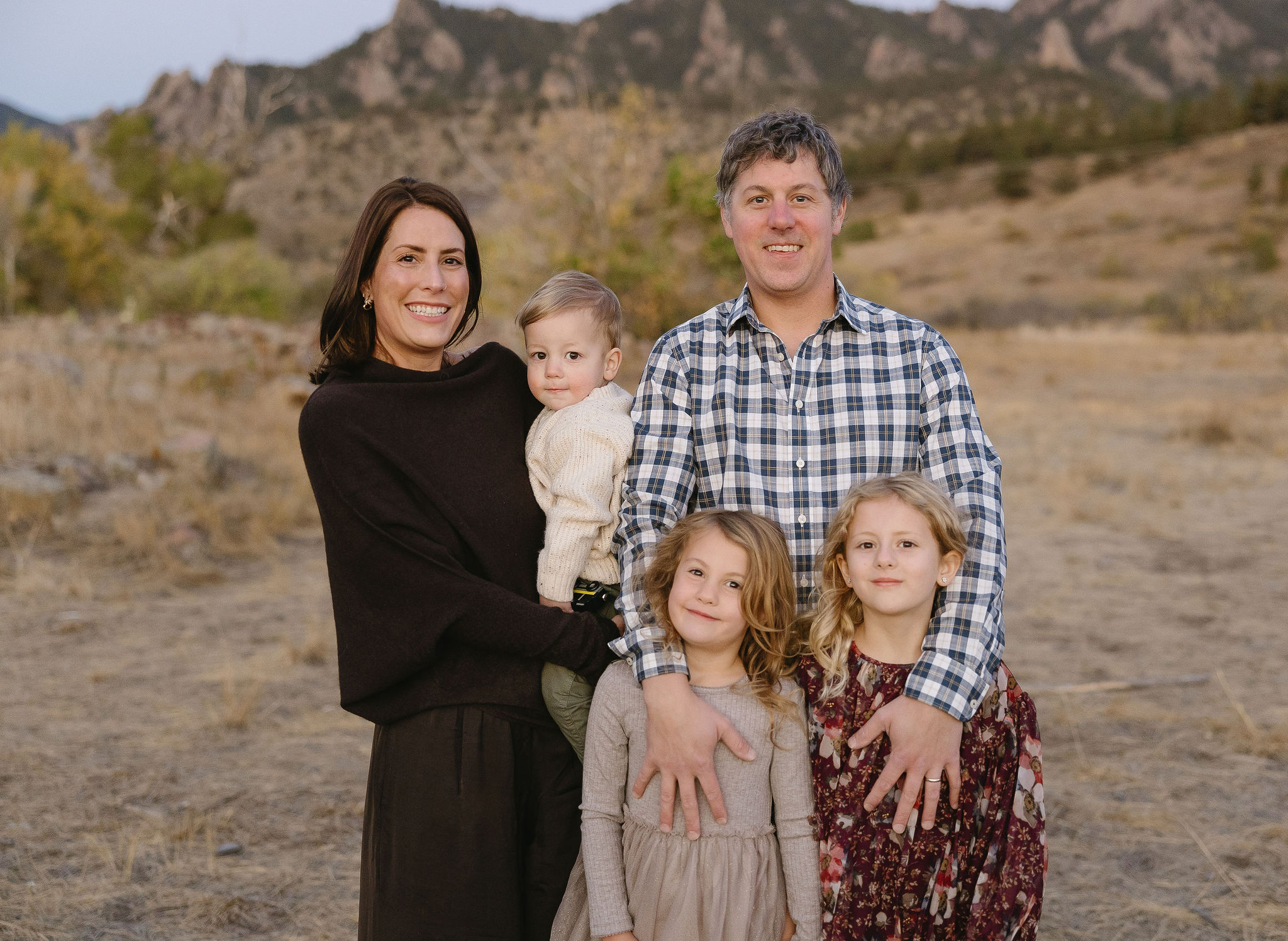 Sweet family photo at their south mesa boulder family session